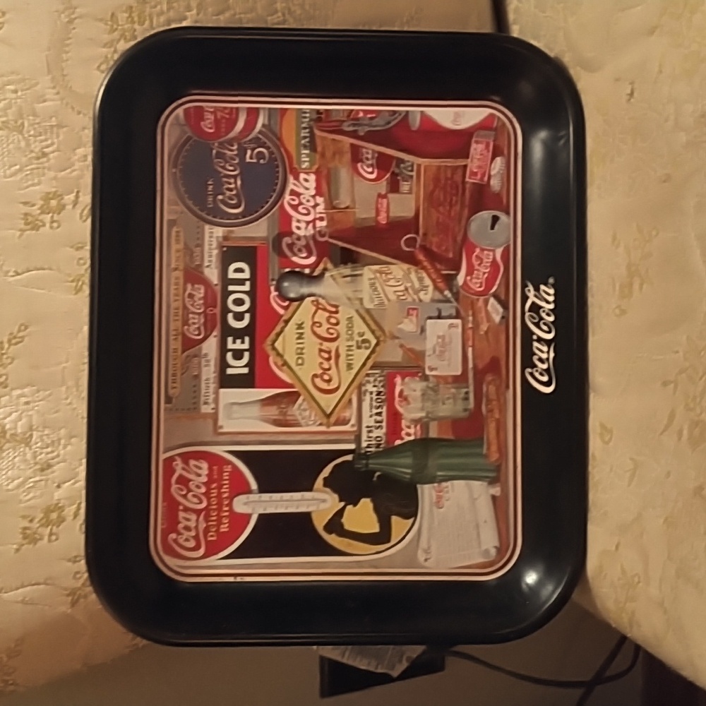 Vintage 1990 Coca Cola tray "Through the Years" print. Pristine!